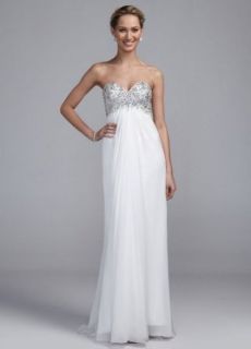 Long Chiffon Wedding Dress with Beaded Bust Soft White, 16 at  Womens Clothing store