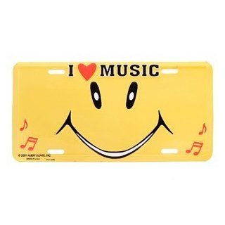 License Plate I Love Music Smiley Face (LP639): Musical Instruments