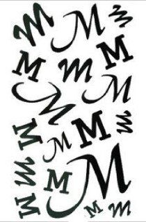 Big Letter M Black Letter Limited Edition Tattoo Stickers Temporary Tattoos (Paste Neck / Shoulder / Chest / Hand /, Etc.) Fashion Models Single Noble Alternative Avant garde Barcode 2pcs/lot: Beauty