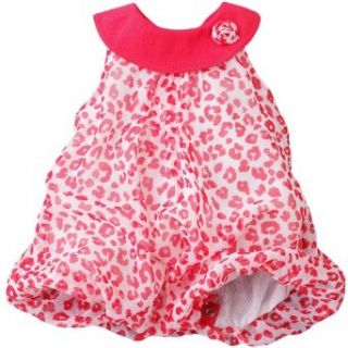 Little Lass Girls 12 24 Months Coral Animal Print Chiffon Creeper (12 Months, Coral) Infant And Toddler Dresses Clothing