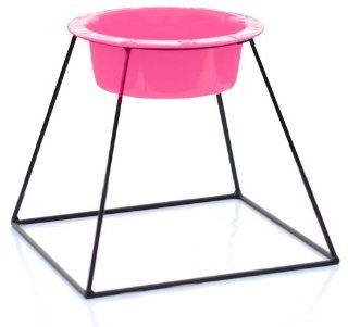 Platinum Pets Pyramid Diner Stand with 8 Cup Stainless Steel Bowl, Bubblegum Pink : Raised Pet Bowls : Pet Supplies
