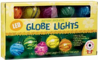 Grasslands Road LED 9 Foot Multi Color Changing Globe Strand Indoor Patio Lights, Battery Operated (Discontinued by Manufacturer) : Patio, Lawn & Garden
