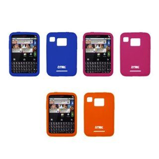 EMPIRE 3 Pack of Silicone Skin Cover Cases (Blue, Hot Pink, Orange) for Motorola Charm MB502: Cell Phones & Accessories