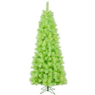 7.5' Pre Lit Lime Green Mixed Pine Cashmere Christmas Tree   Clear Lights   Artificial Christmas Trees