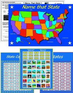 Eureka Learning Playground, States & Capitals Sticker Activity Kit, 11 by 17 Inches (480620): Office Products