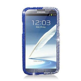 Aimo SAMNOTE2PCLDI637 Dazzling Diamond Bling Case for Samsung Galaxy Note 2 N7100   Retail Packaging   Pearl Blue: Cell Phones & Accessories