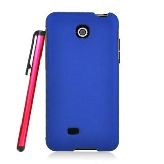 [ManiaGear] AT&T LG Escape P870 Blue Rubberized Hard Case Shell + Screen Protector & Stylus Pen: Cell Phones & Accessories