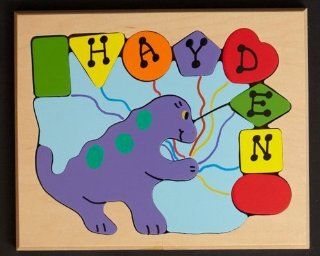 Personalized Dinosaur Shapes Name Puzzle: Toys & Games