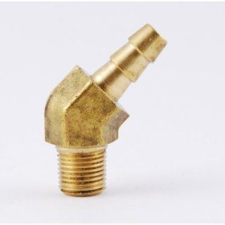 1/4" Hose ID, 1/8" NPT Male Barbed Hose/Tubing Fitting 45 Degree Elbow Connector Brass: Pipe Fittings: Industrial & Scientific