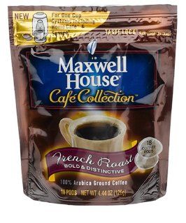 Maxwell House Cafe Collection Coffee Pods, French Roast Bold & Distinctive, 18 Pod Bags (Pack of 6) : Grocery & Gourmet Food