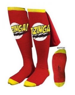 Big Bang Theory Red Bazinga Caped Socks, Red, One Size Clothing