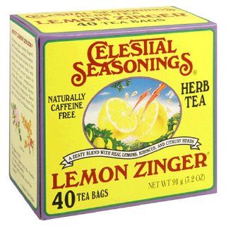 Celestial Seasonings Herb Tea, Lemon Zinger, Tea Bags, 40 Count Boxes (Pack of 6) : Herbal Remedy Teas : Grocery & Gourmet Food