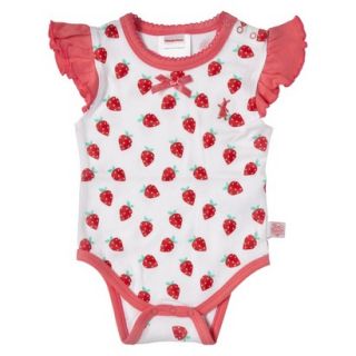 Peter Rabbit Newborn Girls Strawberry Print Bodysuit   Pink 18 M