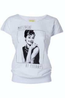 Eron Apparel Women's Audrey Hepburn Mustaches At Tiffany's T Shirt at  Womens Clothing store: Fashion T Shirts