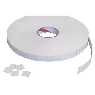 Tape Logic T95216 Pre cut Double Sided Foam Square, 1" Length x 1" Width, 1/32" Thick, White (Case of 648): Industrial & Scientific