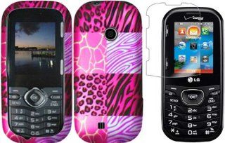 For LG Cosmos 3 VN251S Hard Design Cover Case Pink Exotic Skins + LCD Screen Protector: Cell Phones & Accessories