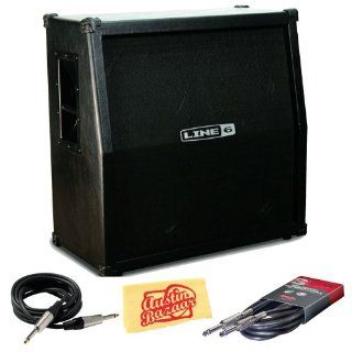 Line 6 Spider 412 Cab 320 Watt 4x12 Inch Slanted Guitar Amp Cabinet Bundle with Speaker Cable, Instrument Cable, and Polishing Cloth: Musical Instruments