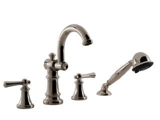 Santec 6555VO97 TM Roman Bronze Vogue Triple Handle Roman Tub Valve Trim Only and Hand Shower with Metal Lever Handles 6555VO TM   Tub Filler Faucets  