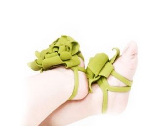 Newborn Flower Decorated Baby Girls Cotton Pram Barefoot Shoes Infant Toddler Socks Green: Baby
