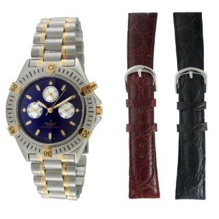 Peugeot Men's 682 Multifunction Interchangeable Strap Watch Gift Set: Watches