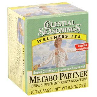 Celestial Seasonings Wellness Tea Metabo Partner, Tea Bags, 0.8 Ounce 10 Count Boxes (Pack of 10) : Herbal Remedy Teas : Grocery & Gourmet Food