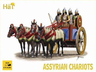 Assyrian Chariots (3 Sets) (4ea Soldiers, Horses & 3 Chariots) 1/72 Hat: Toys & Games