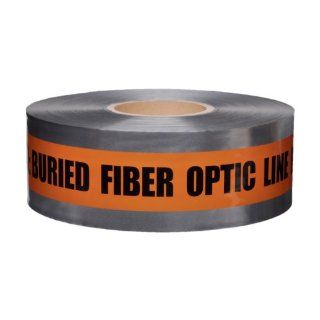 Presco D3105O51 658 1000' Length x 3" Width, Orange with Black Ink Detectable Underground Warning Tape, Legend "Caution Buried Fiber Optic Line Below" (Pack of 8): Safety Tape: Industrial & Scientific