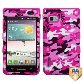 LG MS659 (Optimus F3)/LS720 (Optimus F3)/VM720 (Optimus F3) Pink Flower Camo/Hot Pink TUFF Hybrid Phone Protector Cover: Cell Phones & Accessories