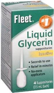 Fleet Liquid Glycerine Suppositories   Laxative, 4 Adult Rectal Applicators of 7.5 Ml Ea. Health & Personal Care