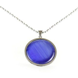 High Polished Stainless Steel Purple Moonstone Pendant: Jewelry