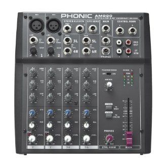 Phonic AM220 2 Mic/Line 2 Stereo Input Compact Mixer Musical Instruments