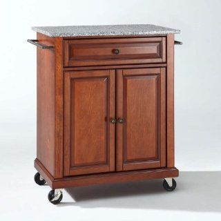 Crosley Furniture Solid Granite Top Portable Kitchen Cart/Island in Classic Cherry Finish: Home & Kitchen