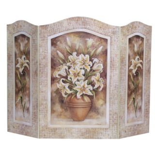 Stupell Industries Lily Flower 3 Panel MDF Fireplace Screen
