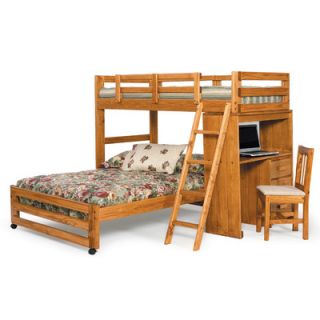 Chelsea Home Twin over Full L Shaped Bunk Bed with Desk End