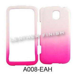 ACCESSORY HARD RUBBERIZED CASE COVER FOR LG OPTIMUS M / OPTIMUS C MS 690 TWO TONES WHITE HOT PINK: Cell Phones & Accessories