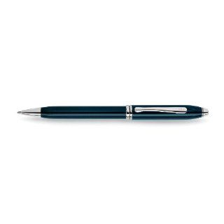 Cross Townsend, Quartz Blue Lacquer, Ballpoint Pen with Rhodium Plated Appointments (692 1) : Fine Writing Instruments : Office Products
