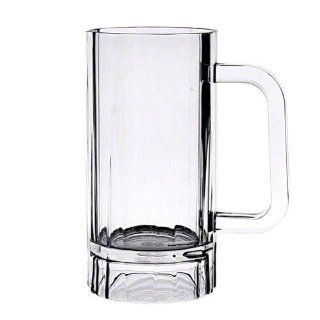 16 Oz. Clear Break Resistant Polycarbonate Beer Mug / Glass with Handle: Kitchen & Dining