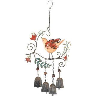 Bohemian Bells   Orange Bird Wind Chime Glass Garden Bell By Regal Art & Gift 10356 : Bohemian Decor : Patio, Lawn & Garden