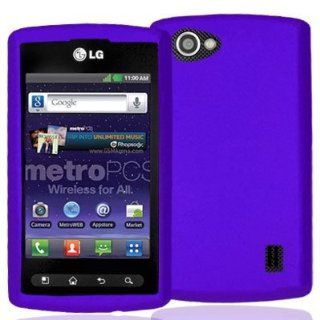 Purple Snap On Hard Skin Case Cover for LG Optimus M+ Plus MS695: Cell Phones & Accessories