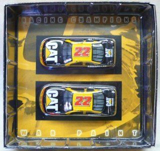 Racing Champions   "War Paint"   NASCAR 2000   First Production Run   Ward Burton   No. 22 CAT Pontiac Grand Prix   Set of Two (2) 1/64 Scale Die Cast Collectible Cars   NASCAR: Everything Else