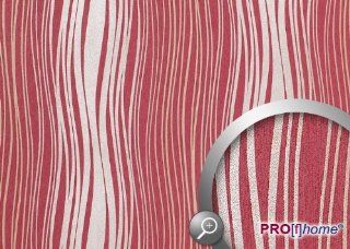 EDEM 695 94 Design abstract textured glitter stripes non woven wallpaper raspberry red silver gold 10, 65 sqm (114 sq ft)   Edem Wallpaper For Walls