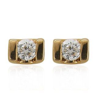 14K Yellow Gold Diamond Stud Earrings(GH, I1 I2, 0.20 carat): Diamond Delight: Jewelry