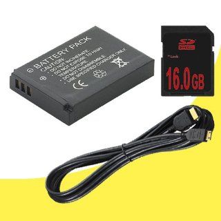 NB 11L Lithium Ion Replacement Battery + 16GB SDHC Class 10 Memory Card + Mini HDMI Cable for Canon Elph 110 HS, Canon PowerShot A2300, A2400 IS, A3400, A4000 IS, Canon Ixus 125 HS, 240 HS Digital Cameras DavisMAX NB11L Accessory Bundle : Digital Camera Ac