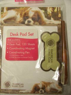 American Kennel Club Desk Pad Set ~ King Charles Spaniel : Memo Paper Pads : Office Products