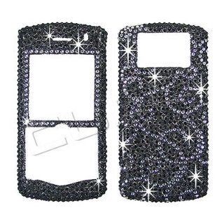 Blackberry Pearl 8100/8110/8120/8130Pasely Design Black/Silver Full Rhinestones/Diamond/Bling/Diva   Hard Case/Cover/Faceplate/Snap On/Housing Cell Phones & Accessories