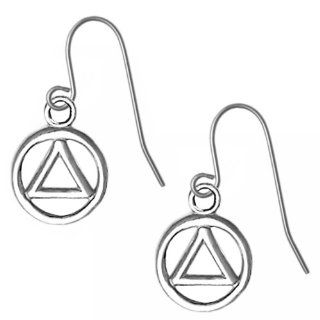 Alcoholics Anonymous AA Recovery Symbol Earrings, #701 6, Ster., AA Symbol: Jewelry