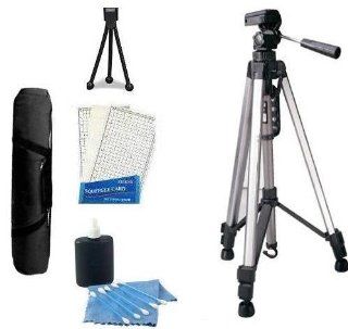 Professional Tripod Kit includes Professional PRO 67" Tripod With Deluxe Soft Carrying Case + Mini Tripod + LCD Screen Protectors + Camera Cleaning Kit For Panasonic Lumix DMC TS3, DMC TS2, FX75, FX700, TS10, FH20, FH1, FH3, F3, F2, DMC ZS7, ZS5, FP3,