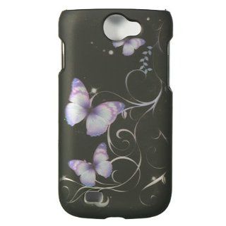 VMG Samsung Exhibit 2 4G T679 Hard Design Case Cover   Black Purple Butterfly Floral Flower Design Hard 2 Pc Plastic Snap On Case Cover for T Mobile Samsung Exhibit 2 II 4G T679 2nd Generation Cell Phone [In VANMOBILEGEAR Retail Packaging]: Everything Else