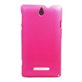 Rubber Smooth Hard Skin Case Cover for Sony Xperia E Dual C1605 Rose + 1 gift: Cell Phones & Accessories