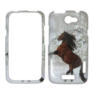 HTC ONE X / 1 X AT&T   Beautiful Horse Snow and Tree Shinny Gloss Finish Hard Plastic Cover, Case, Easy Snap On, Faceplate. Cell Phones & Accessories